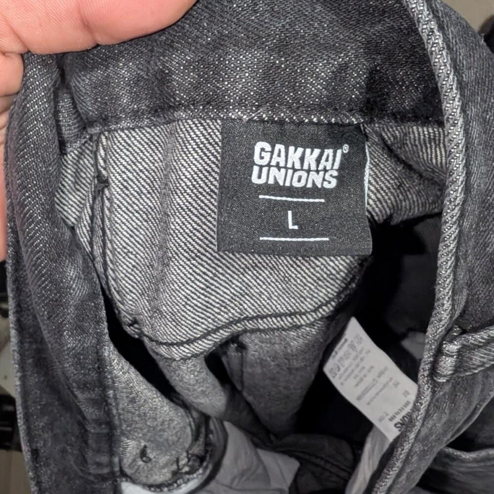 Gakkai Union Black Baggy Balloon Denim Jeans Brand New With Tags Size L - Picture 5 of 5